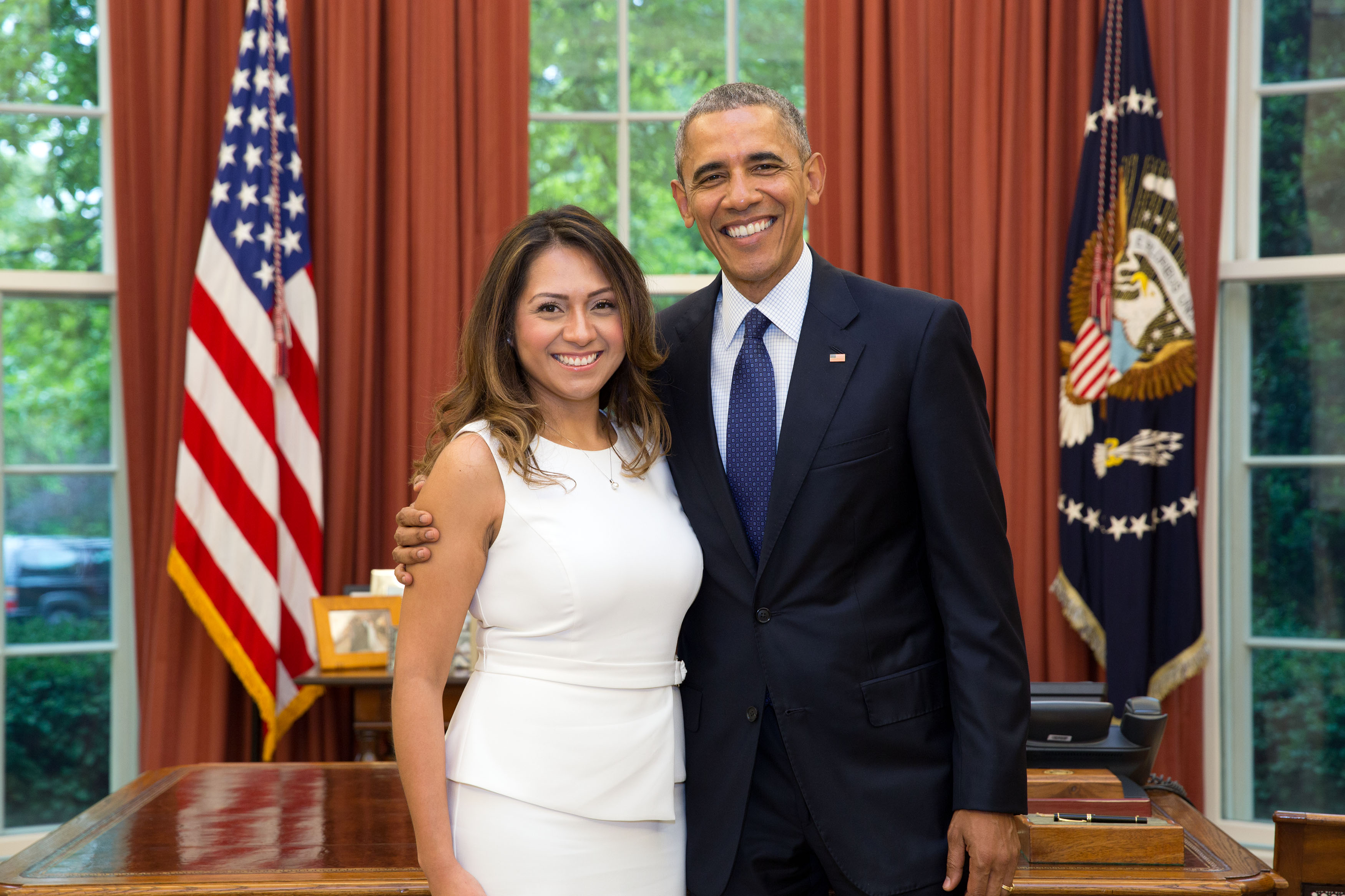 Andrea Ambriz with President Barack Obama