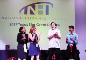 Students celebrating at the 2017 Texas Star Great Debate