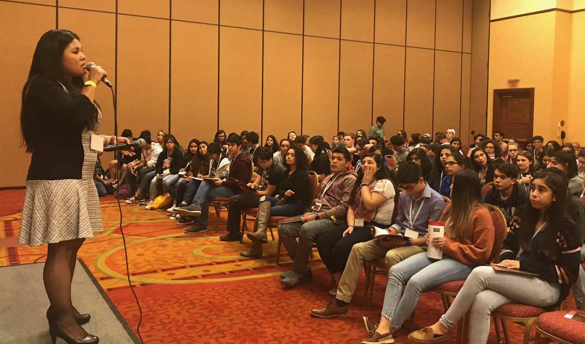 Kristina Tusini speaks to the Great Debate cohort at Celebracion 2018 in Central Texas.