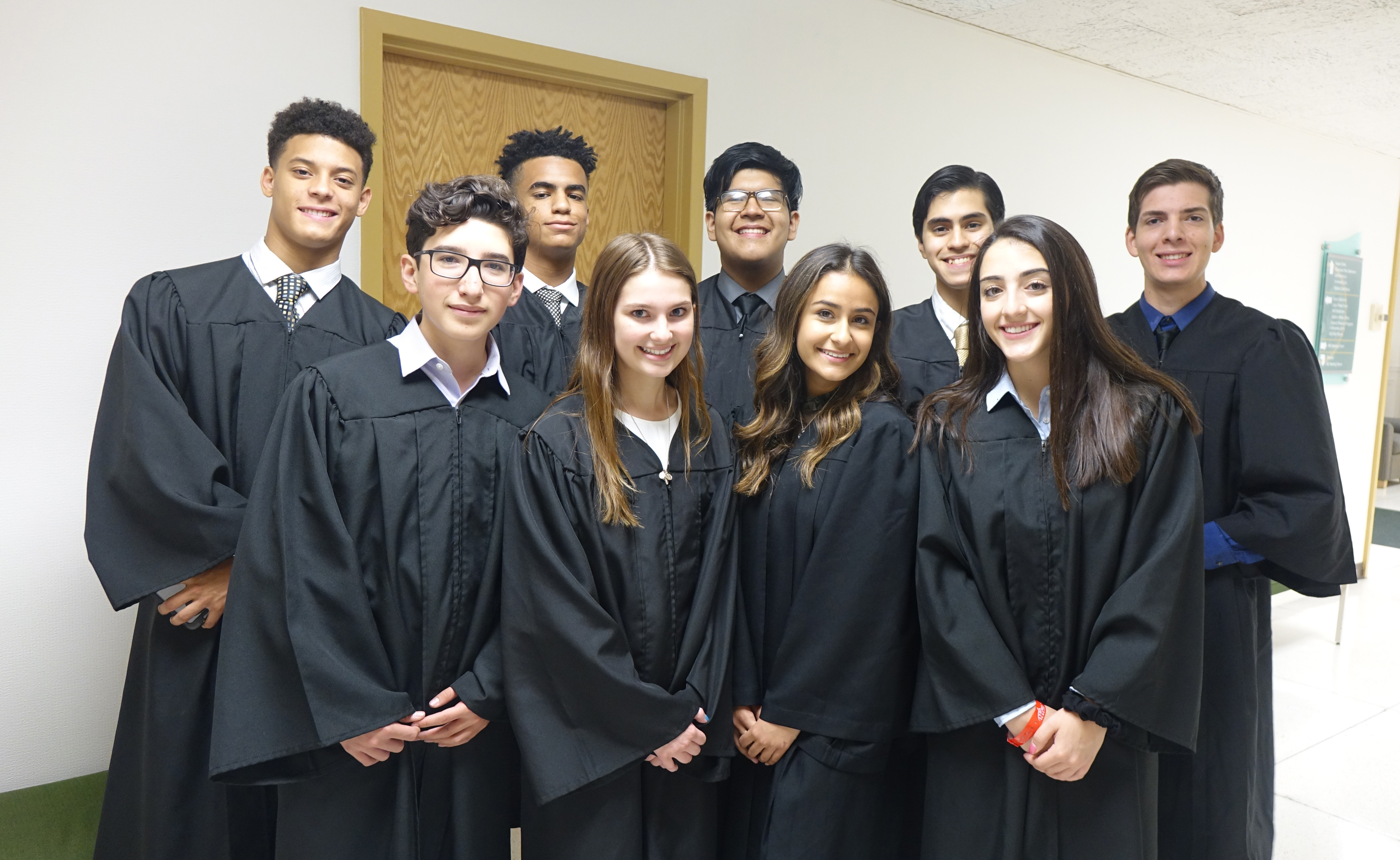 Supreme Court Justices at the 2019 Colorado LDZ: Caleb Glynn, Anthony Fletcher, John Juarez, Diego Lopez, Isaac Bañuelos, Renato Martinez, Gabriela Hodge, Sybonae Acosta. Nyla Hajj