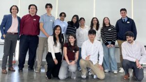 Paul Morales with Monterrey NHI students
