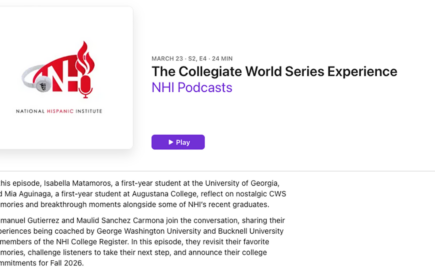 nhi podcast episode graphic showing new logo, episode title and description